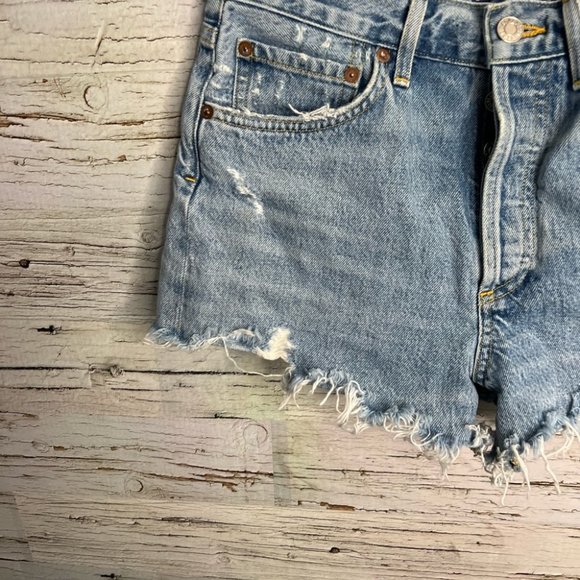 Agolde Parker Vintage Cut Off Short in Swapmeet Jean denim shorts size 25 - Picture 2 of 10